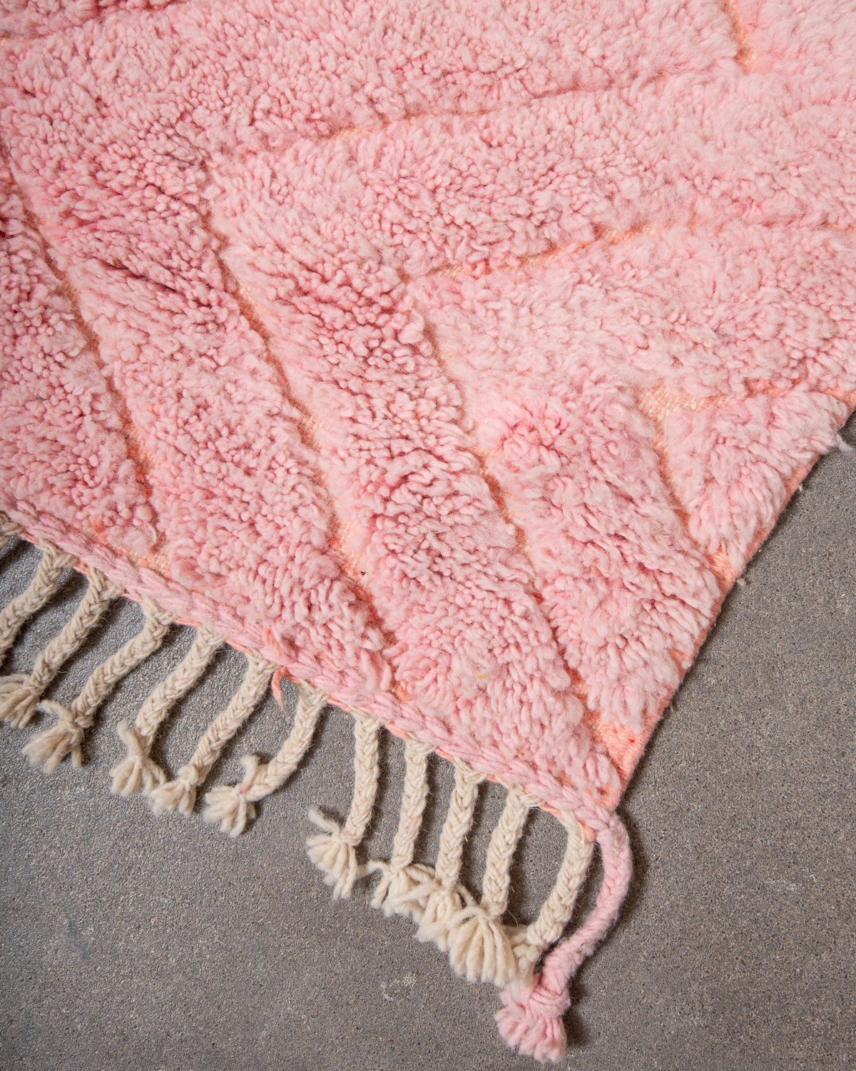 Modern, designer, handcrafted Berber rug from Morocco. Beniourain carpet with beautiful colours and patterns and fluffy wool texture.